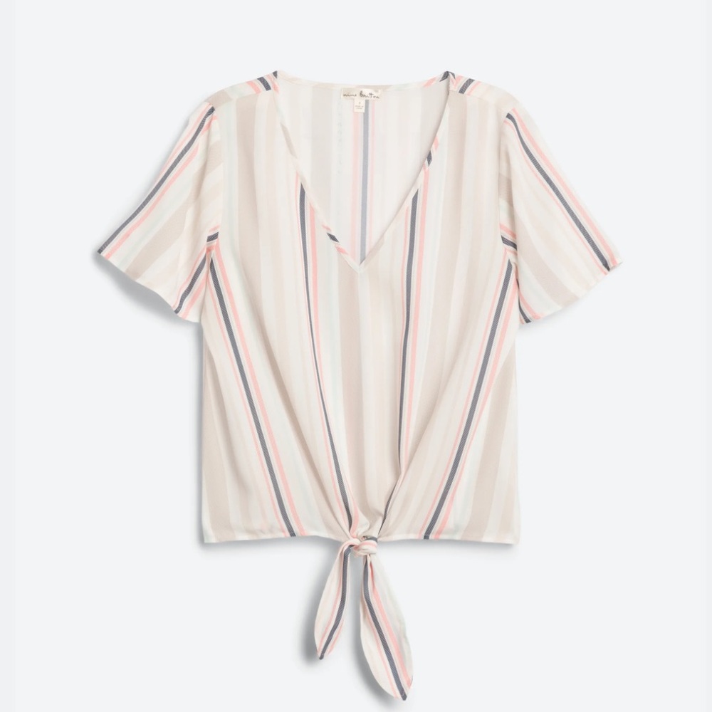NINE BRITTON Arella Tie Front Blouse